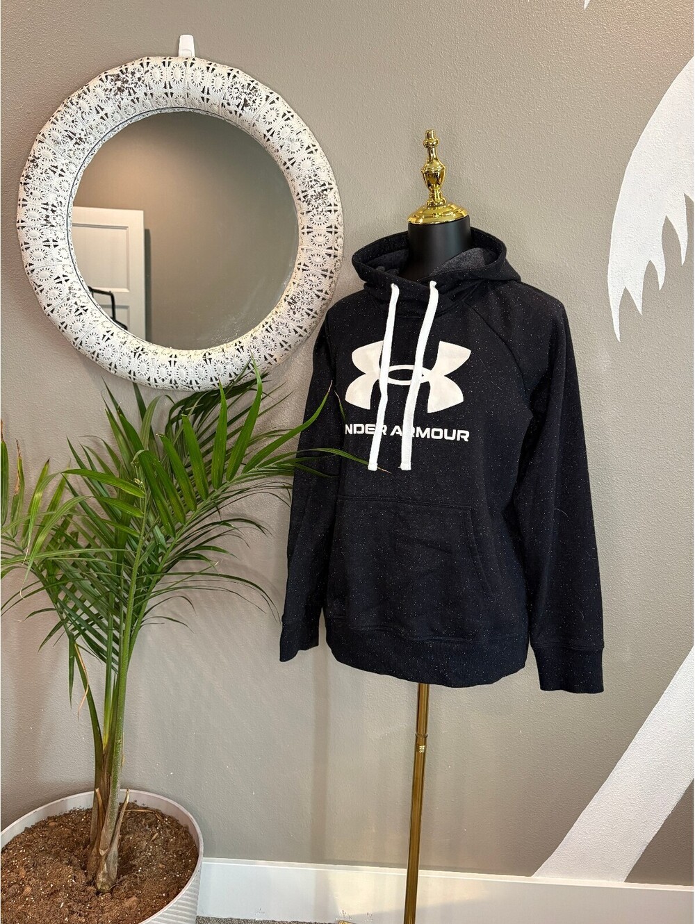 Under Armour Black Pullover Hoodie with Logo